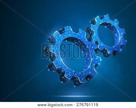Gears. Industry Development, Engine Work, Business Solution Concept. Mechanical Technology Machine E