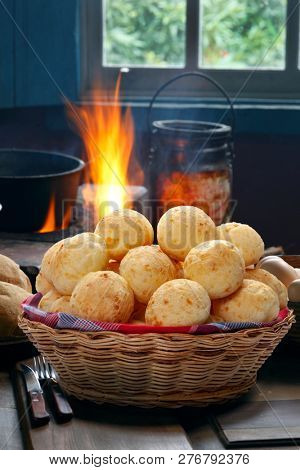 Brazilian snack cheese bread, pao de queijo