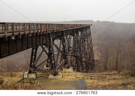 The Destruction Of The Kinzua Bridge In A Snowstorm.