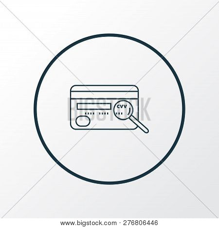 Cvv Icon Line Symbol. Premium Quality Isolated Plastic Card Element In Trendy Style.