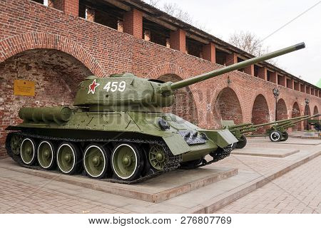 Russia - Nizhny Novgorod. 4 May: T-34 (t-34-85) Tank. An Exhibition Of Military Equipment Of Times O