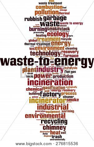 Waste To Energy Word Cloud Concept. Vector Illustration On White