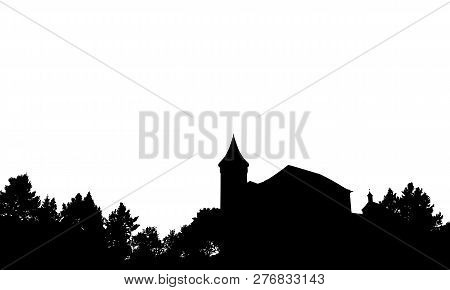 Vector Silhouette Of Kuneticka Hora Castle In Czech Republic