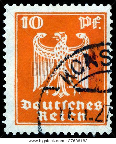 Jahrgang Briefmarke. Bundesadler. 10 PF