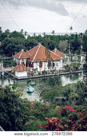 View Of Taman Ujung Water Palace On Bali Island, Indonesia.