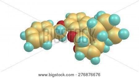 Benzylmorphine Molecular Structure Isolated On White