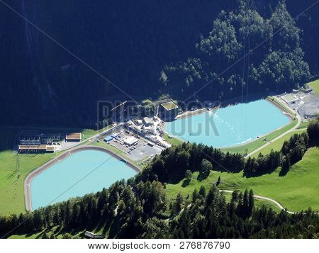 Lakes From Hydro Power Plant Arge Kraftwerk Limmern - Canton Of Glarus, Switzerland