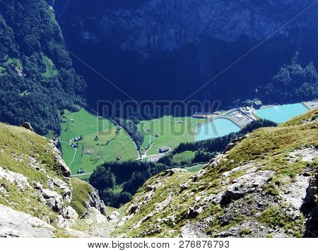 Lakes From Hydro Power Plant Arge Kraftwerk Limmern - Canton Of Glarus, Switzerland