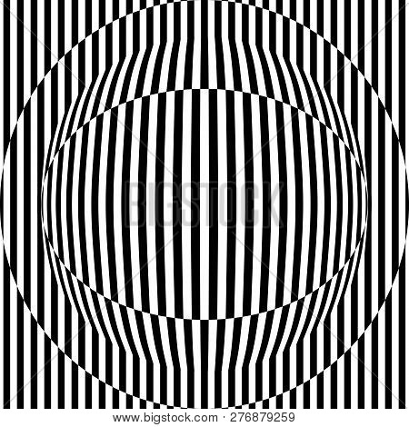 Abstract Seamless Pattern With Eye-like Figure, Black And White Geometric Background