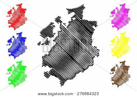 Fribourg (cantons Of Switzerland, Swiss Cantons, Swiss Confederation) Map Vector Illustration, Scrib
