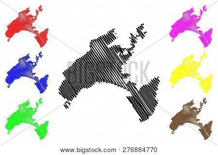 Vaud (cantons Of Switzerland, Swiss Cantons, Swiss Confederation) Map Vector Illustration, Scribble 