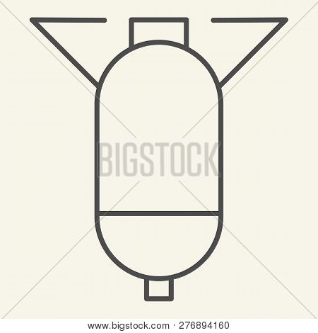 Warhead Thin Line Icon. Rocket Vector Illustration Isolated On White. Missile Outline Style Design, 
