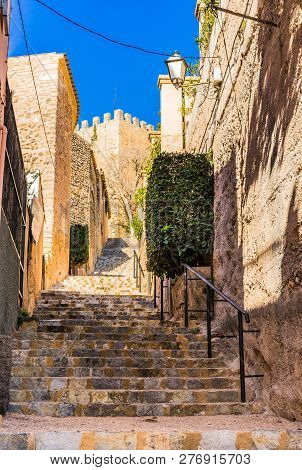 Staircase To The Old Fort Of Capdepera On Majorca Island, Spain