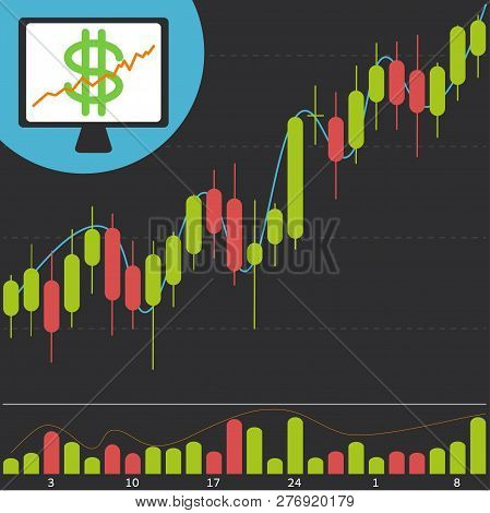Stock Market Chart Going Up Vector Grdesign