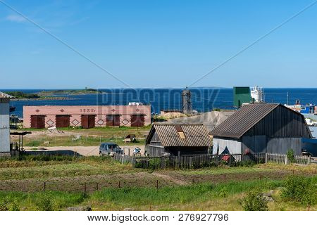 Solovki, Republic Of Karelia, Russia - June 25, 2018: Solovetsky Village On Solovki Island. Solovets