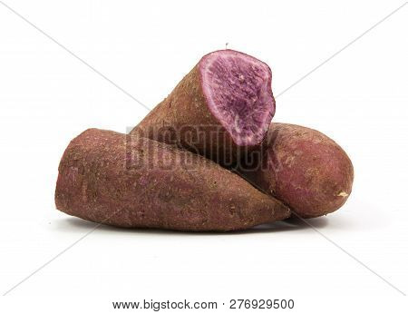 Tapioca Plants Cassava Closeup Isolated On White Background