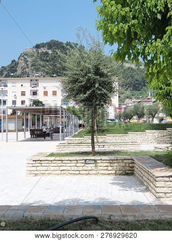 Berat, Albania- June 2018: Saint Dymitr, The Orthodox Cathedral In Berat