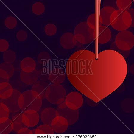 Valentin`s Day Card With Hearts, Vector Illustration