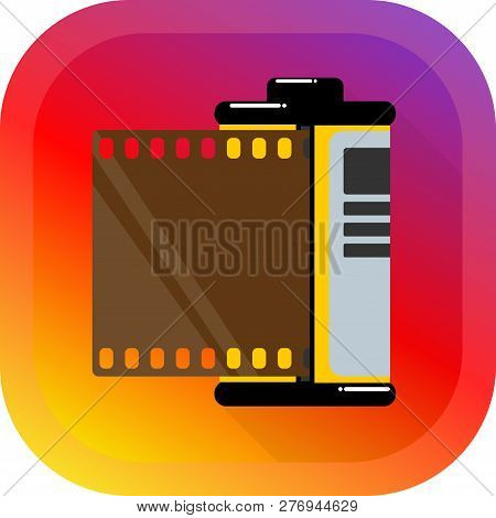 Film Roll Old School Flat Design Vector