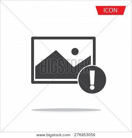 Alert Picture Icon Isolated On White Background.