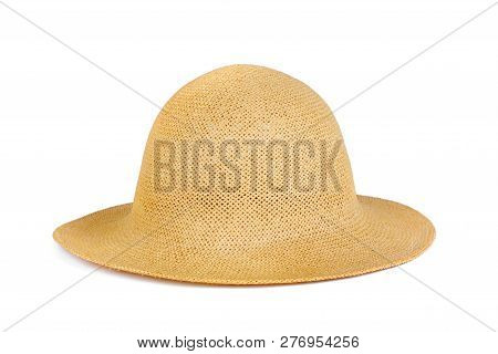 Summer Straw Hat Isolated On White Background