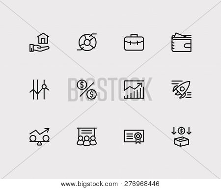 Investment Icons Set. Real Estate Investment And Investment Icons With Stability, Investor Portfolio