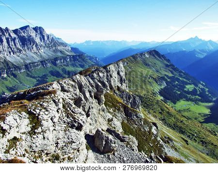 View Of The Ortstock And Fisetengrat Peaks, Located Above The Linthal Valley - Canton Of Glarus, Swi