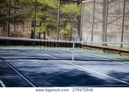 Platform Tennis Paddle Court In Woods In Suburban Setting Private Club Also Called Paddle Or Paddle 