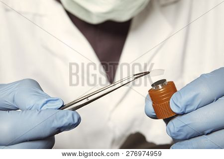 Proccess Of Collecting Possible Gunshot Residue From Suspected Clothes In Police Lab
