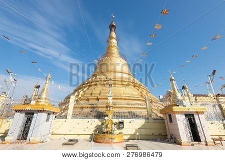 The Botataung Pagoda Located In Downtown Yangon, Myanmar..botataung Pagoda Was A Famous Landmark In 
