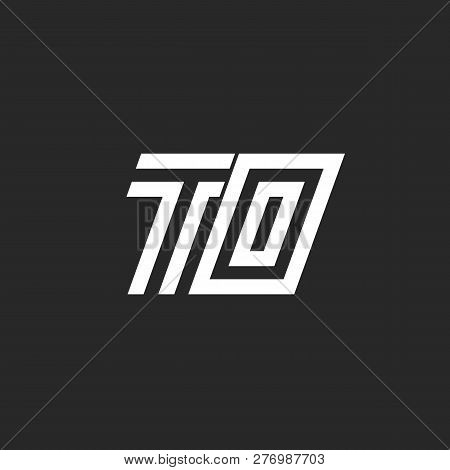 Logo To Initials Letters Monogram Simple Linear Minimalist Design, Two Letters T And O Together