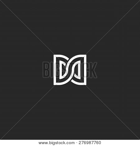 Two Letters Dd Initials Logo Monogram, Combination Letters D And D Mark Infinity Shape Symbol