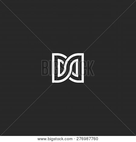 Two Letters Dd Initials Logo Monogram, Combination Letters D And D Mark Infinity Shape Symbol