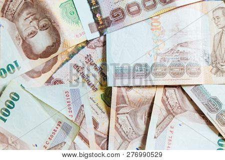 1000 Thb Money Background Close Up Object Of Business Concept