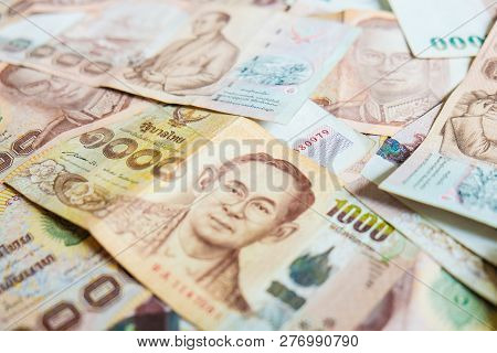 1000 Thb Money Background Close Up Object Of Business Concept