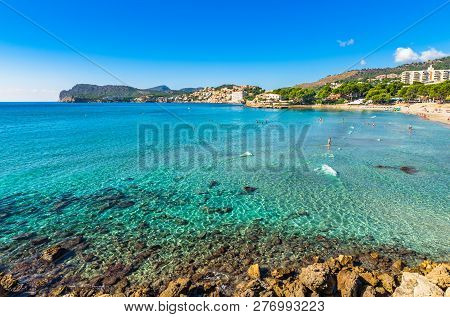 Majorca Beach Platja De Tora, Peguera, Beautiful Seaside Spain Mediterranean Sea, Balearic Islands