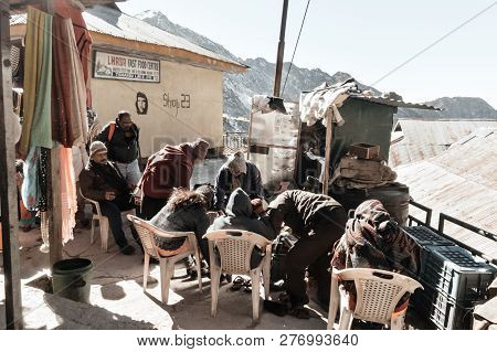 Tsomgo Lake, Gangtok, Sikkim, December 26, 2018: Tourist People Waring Warm Clothes ( Waterproof Jac