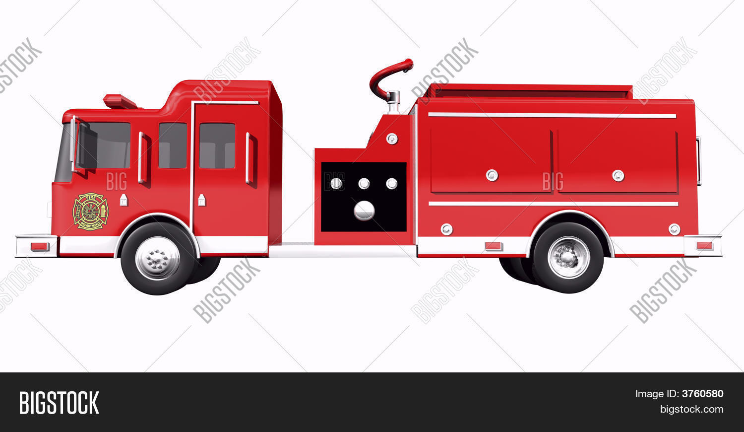 Fire Truck Side View Image & Photo (Free Trial) | Bigstock