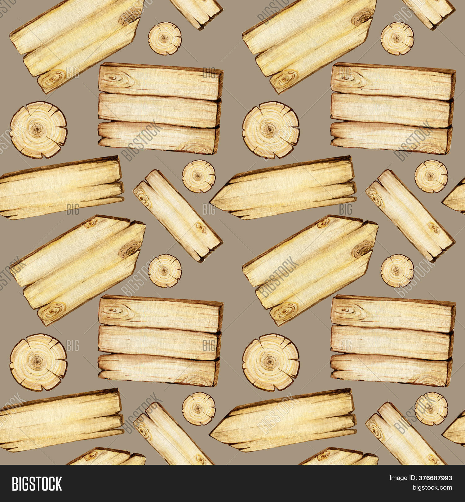 Watercolor Wooden Image Photo Free Trial Bigstock