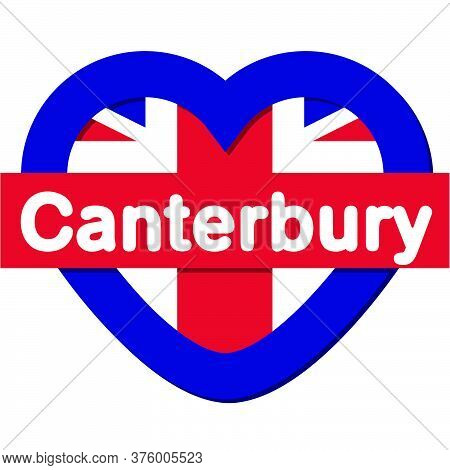 Love Canterbury City - City In England, Vector
