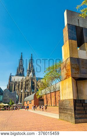 Cologne, Germany, August 23, 2019: Cathedral Roman Catholic Church Of Saint Peter Gothic Style Build