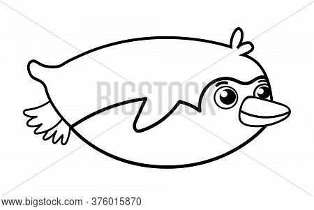 Vector Cute Baby Penguin Isolated On White