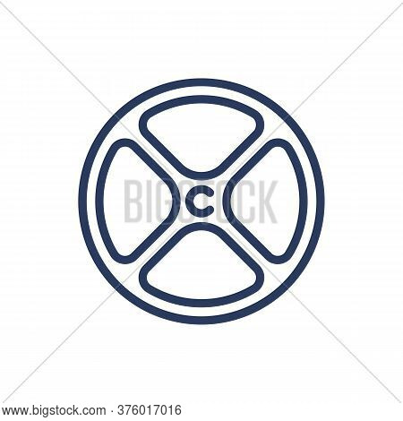 Valve Thin Line Icon. Round, Metal, Tube Isolated Outline Sign. Plumbing And Equipment Concept. Vect
