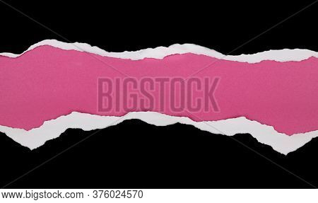 Pink Background Rip Paper Ripped Paper On Pink Image & Photo (Free Trial) | Bigstock