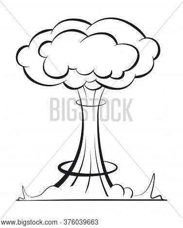 Nuclear Explosion In A Linear Style. Danger Of Using Weapons Of Mass Destruction. International Day 