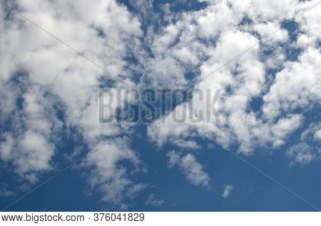 Clouds With Blue Sky Background, Natural  Good Summer Day.