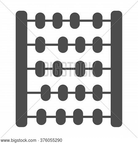 Abacus Solid Icon, Education And School Concept, School Abacus Sign On White Background, Abacus Wood