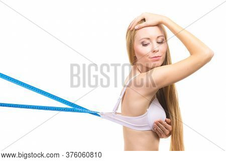 Woman Wearing Too Big Bra, Loose Band