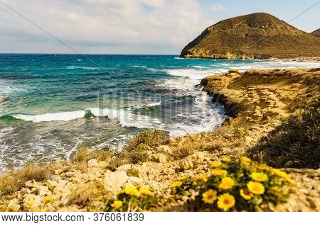 Seascape. Beach El Playazo, Cabo De Gata, Province Almer