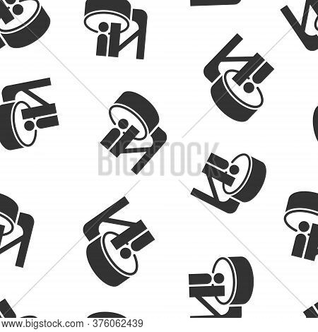 Radiology Icon In Flat Style. Tomography Vector Illustration On White Isolated Background. Mri Scann